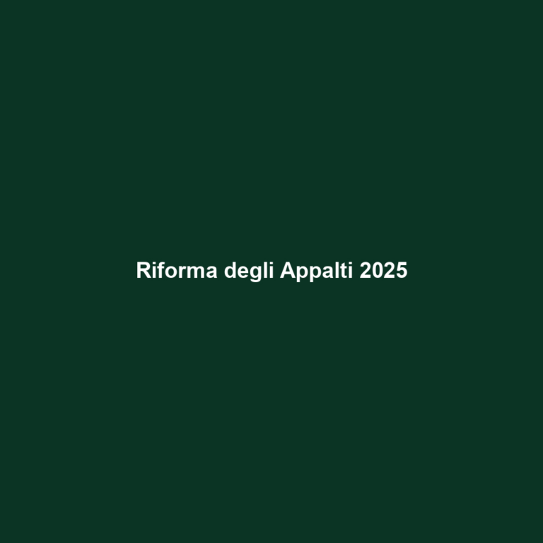 Riforma degli Appalti 2025