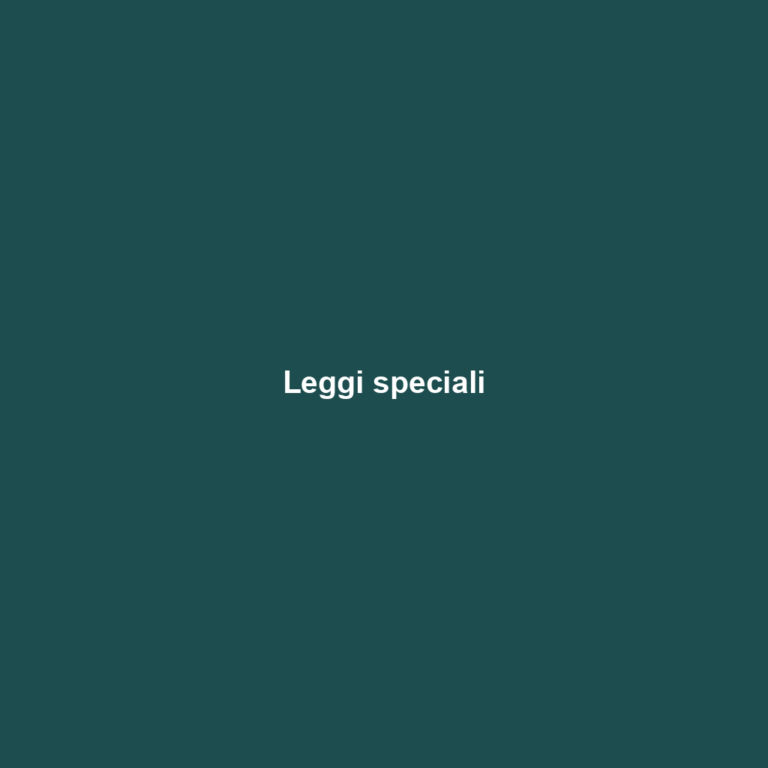 Leggi speciali