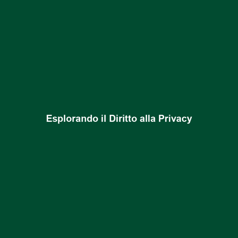 Esplorando il Diritto alla Privacy