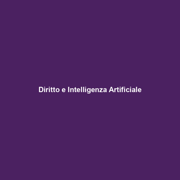 Diritto e Intelligenza Artificiale